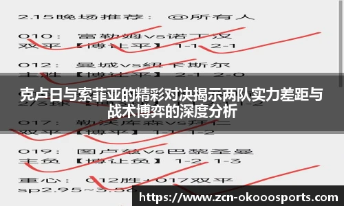 克卢日与索菲亚的精彩对决揭示两队实力差距与战术博弈的深度分析